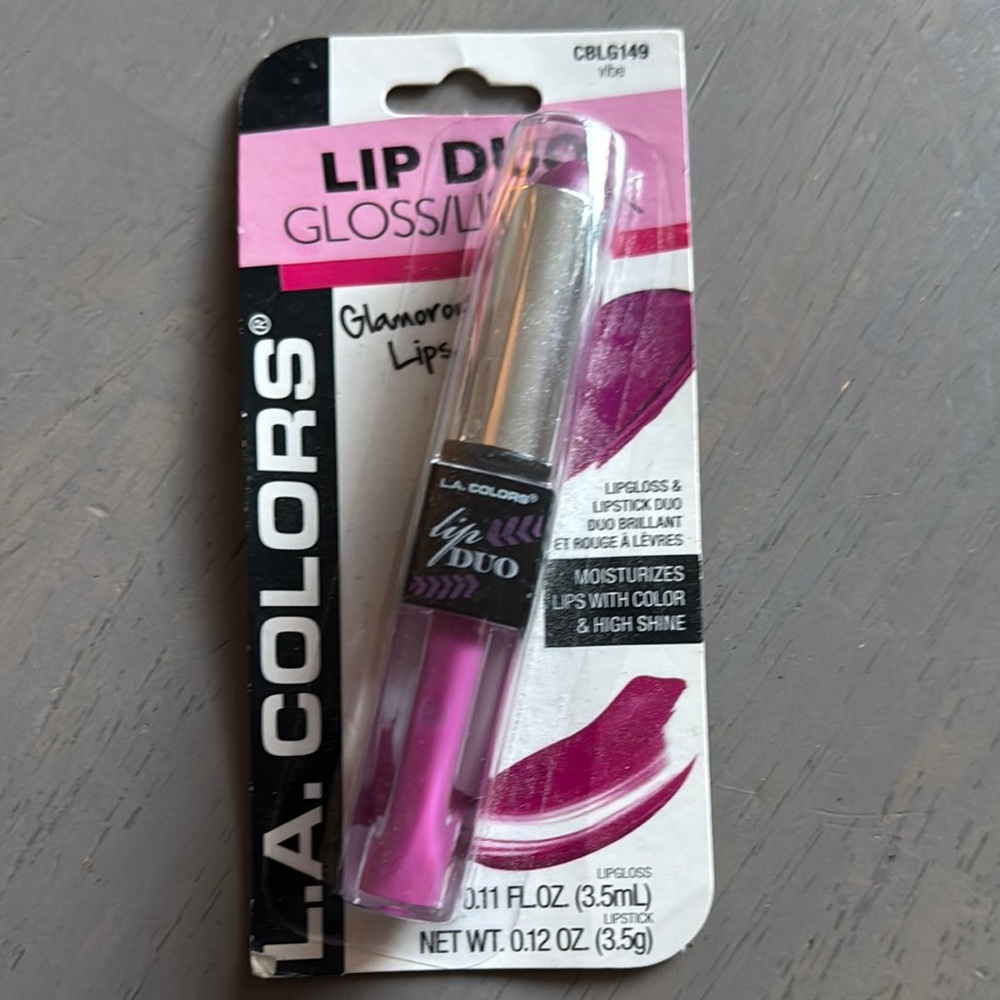 L.A. Colors Lip Duo Gloss Lipstick - Vibe